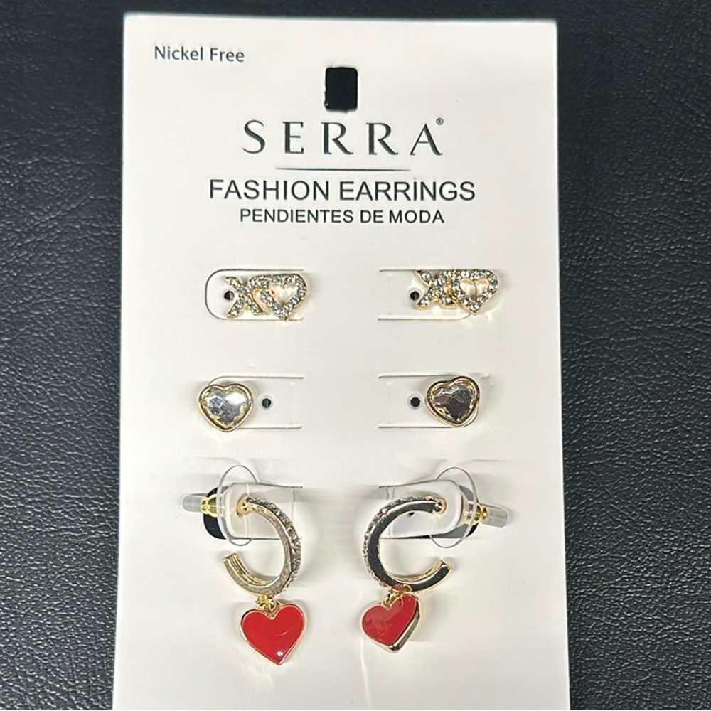Aldi Serra Fashion Earrings Valentine Heart XOXO theme Nickel Free